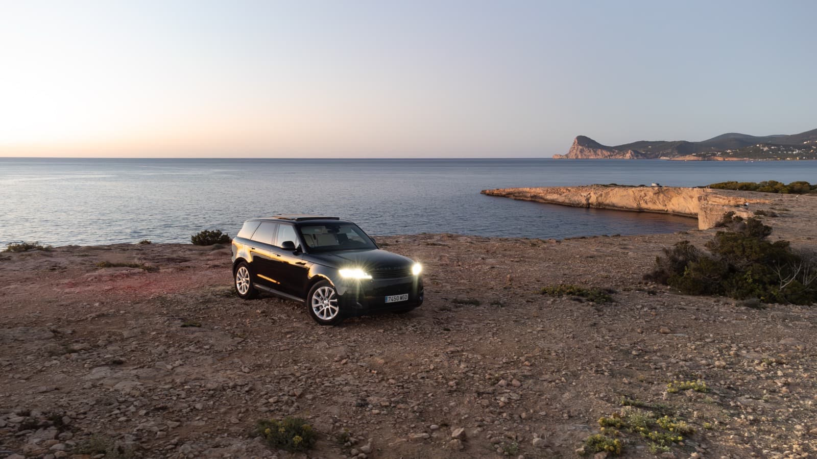 Sports car on the coast road