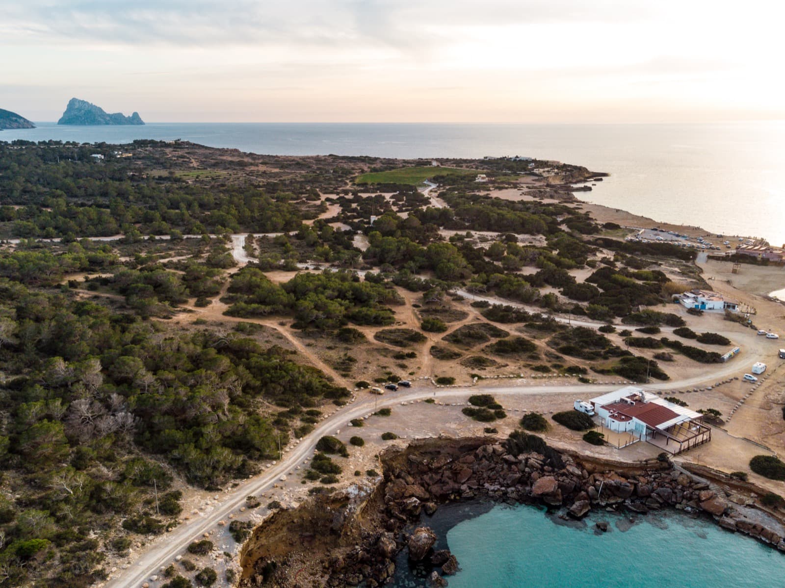 Aerial view of the Ibiza coastline